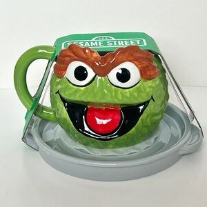 💚Sesame Street Oscar the Grouch Mug with Plate